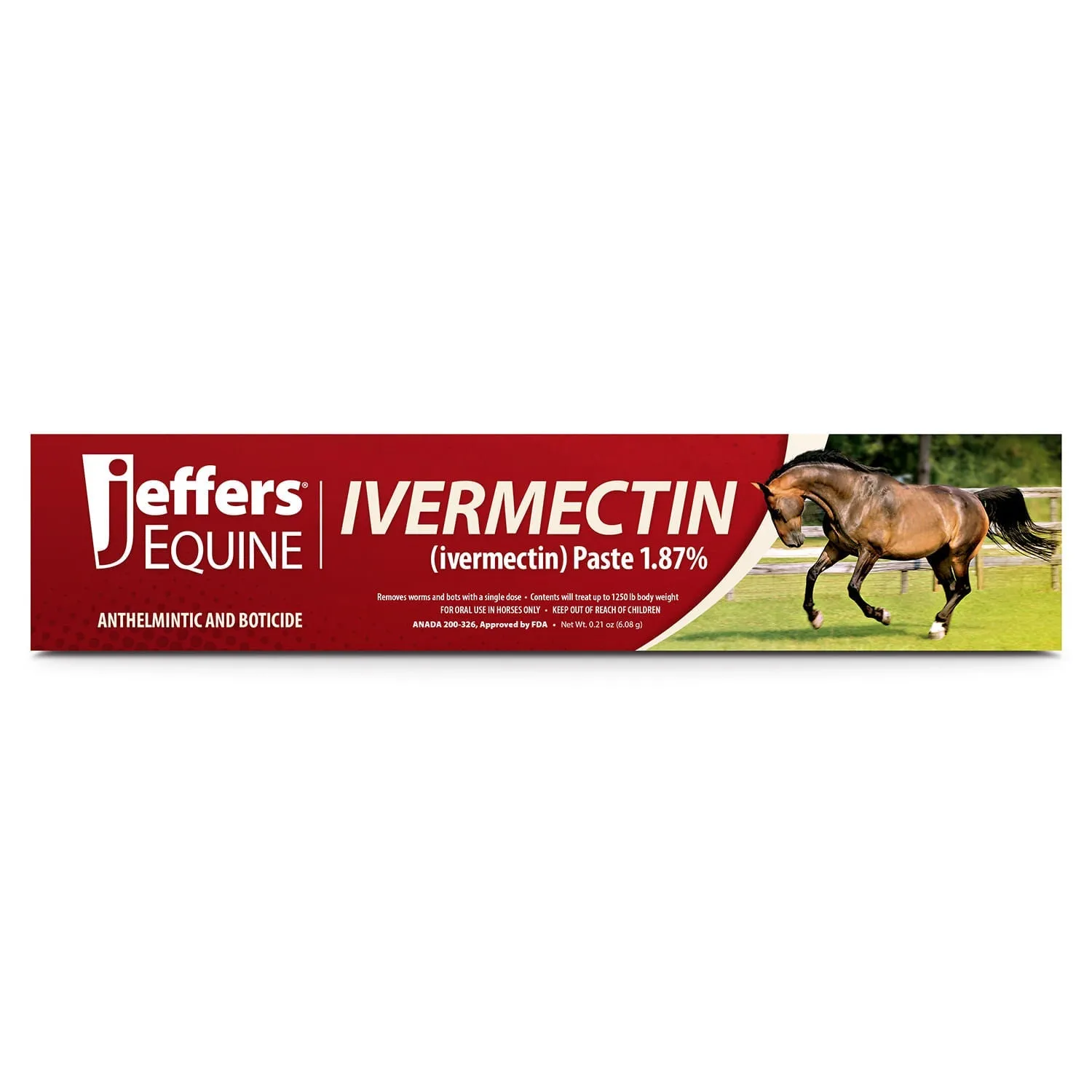 Jeffers Ivermectin Horse Dewormer Gel, Apple Flavored