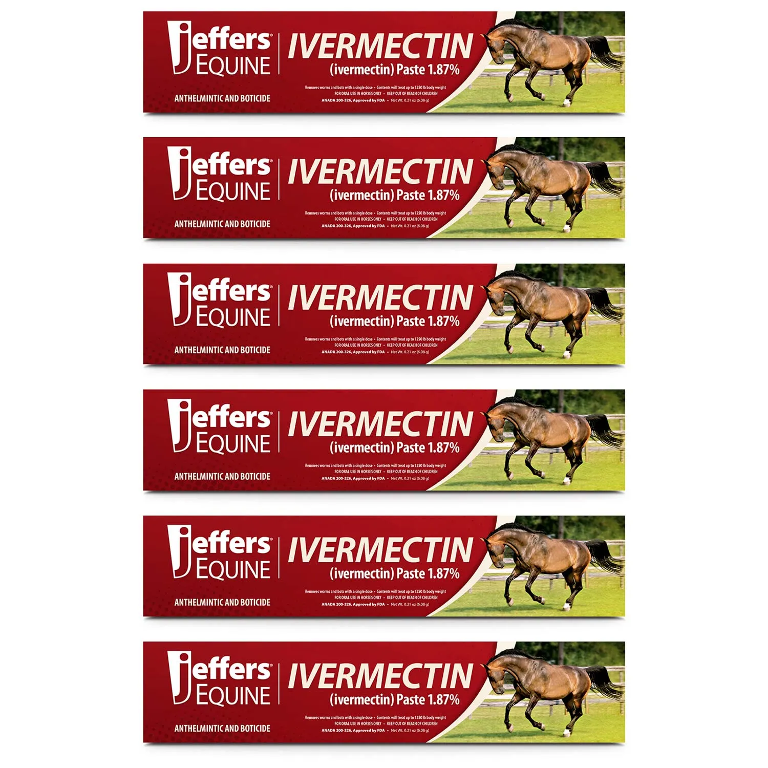 Jeffers Ivermectin Horse Dewormer Gel, Apple Flavored