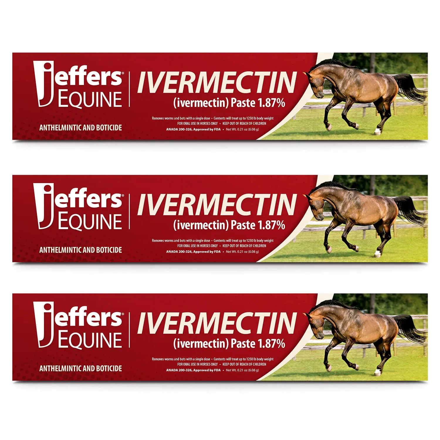 Jeffers Ivermectin Horse Dewormer Gel, Apple Flavored