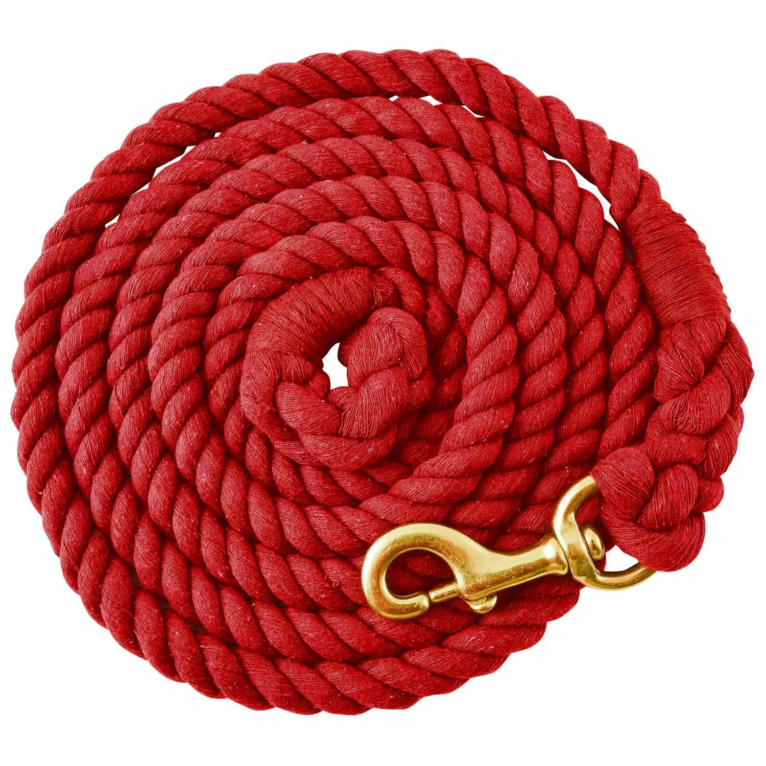 Jeffers Solid Cotton Horse Lead Ropes with Brass Bolt Snap, 10' L