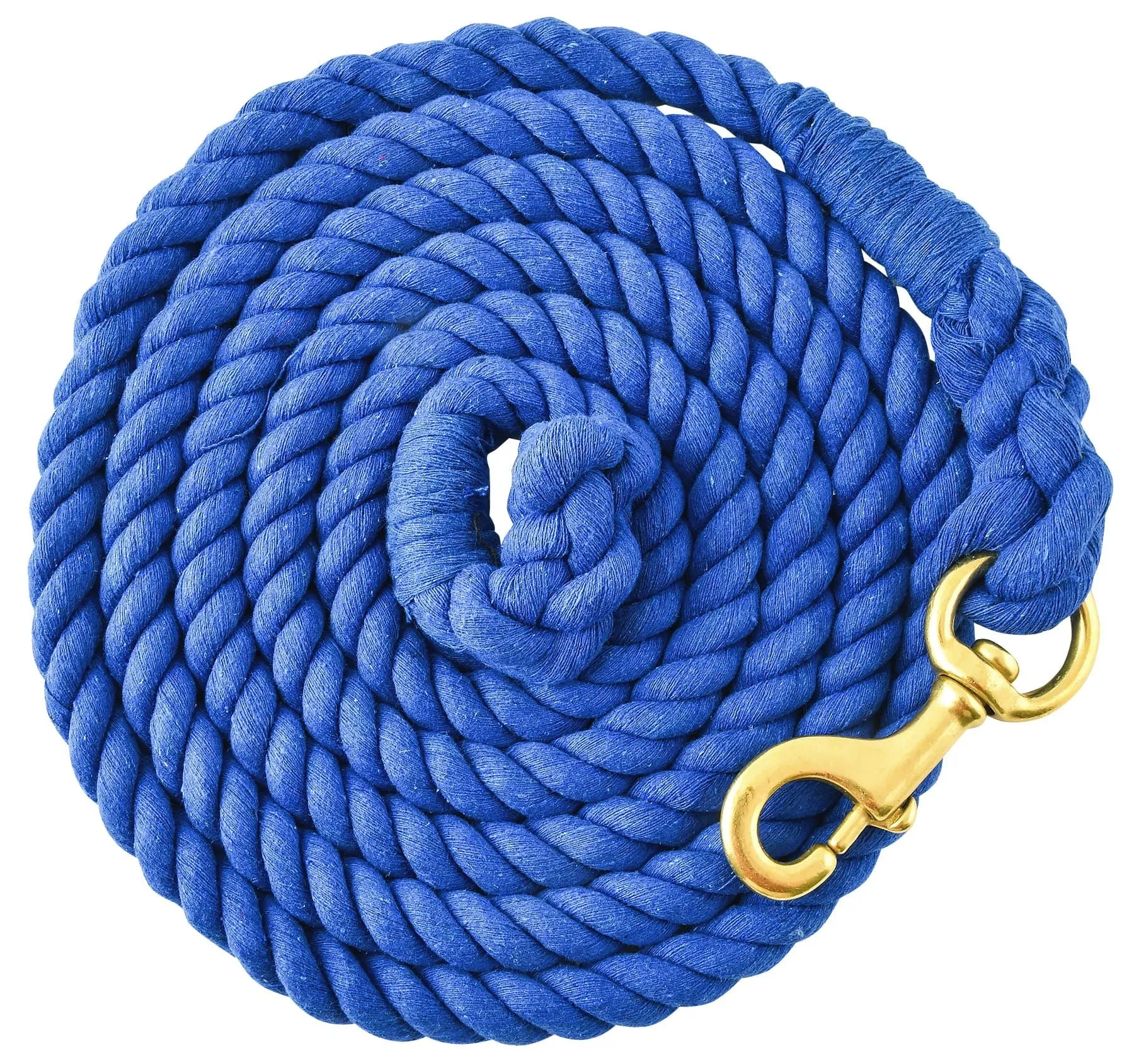 Jeffers Solid Cotton Horse Lead Ropes with Brass Bolt Snap, 10' L