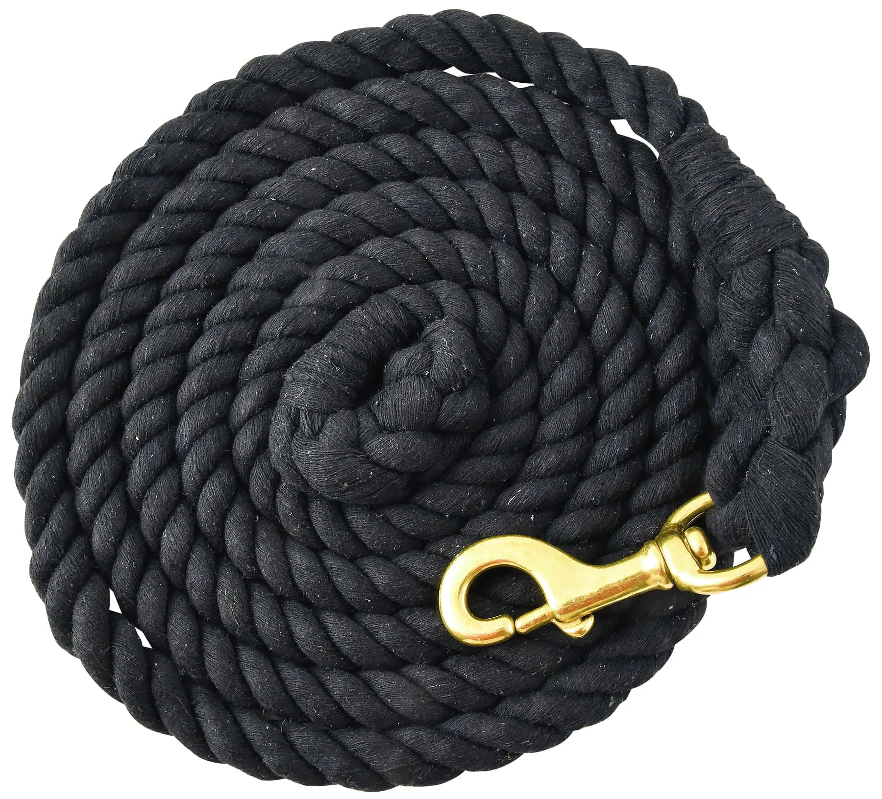 Jeffers Solid Cotton Horse Lead Ropes with Brass Bolt Snap, 10' L