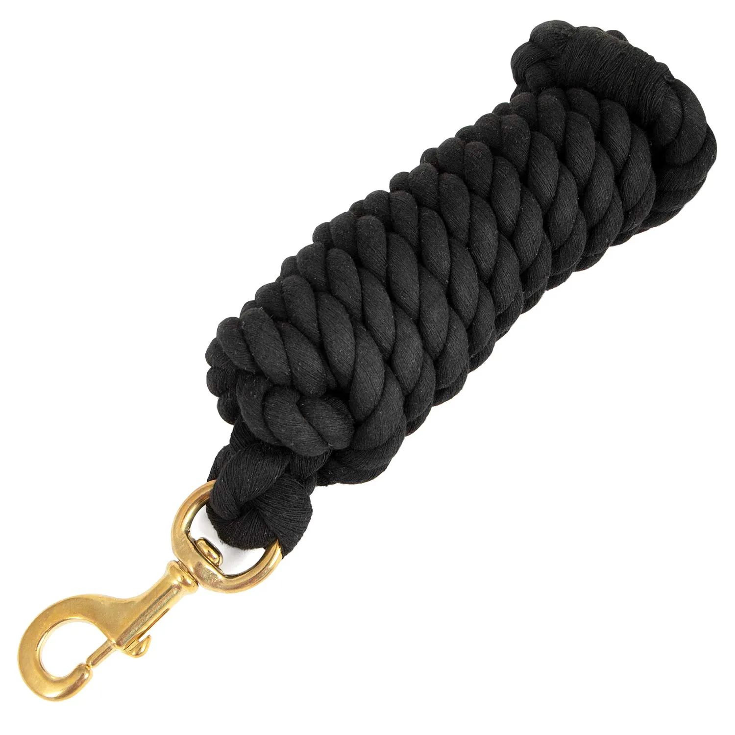 Jeffers Solid Cotton Horse Lead Ropes with Brass Bolt Snap, 10' L