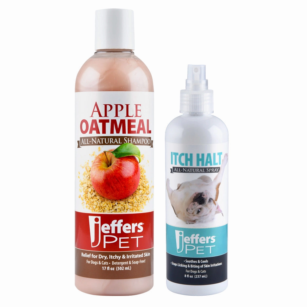 Jeffers Anti-Itch Pet Shampoo & Spray, 2 Piece Kit cat scratchers cat towers cat window perch cat heating pad cat calming spray