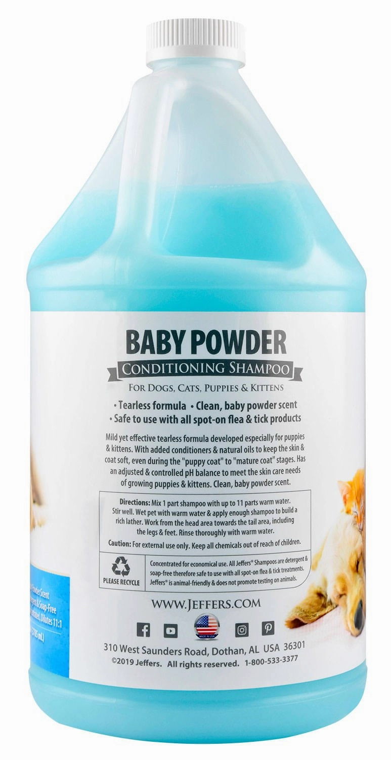 Jeffers Baby Powder Tearless Conditioning Pet Shampoo