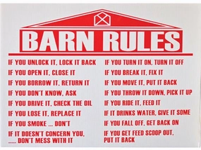 Jeffers Barn Rules Sign multi-pet food pet bundle kits pet care sets pet health combos pet treat packs