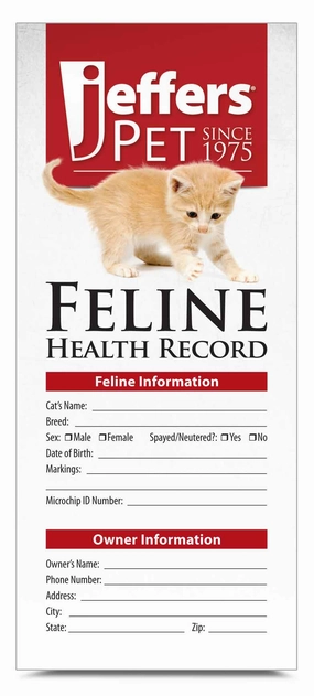 Jeffers Cat Health Records, 10 pk cat grooming cat shampoo cat conditioner cat comb cat grooming glove