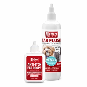 Jeffers Ear Flush and Anti-Itch Ear Drop Bundle for Dogs & Cats plush dog toys fluffy dog toy dog cuddle toy dog toy set stuffed toy for dogs