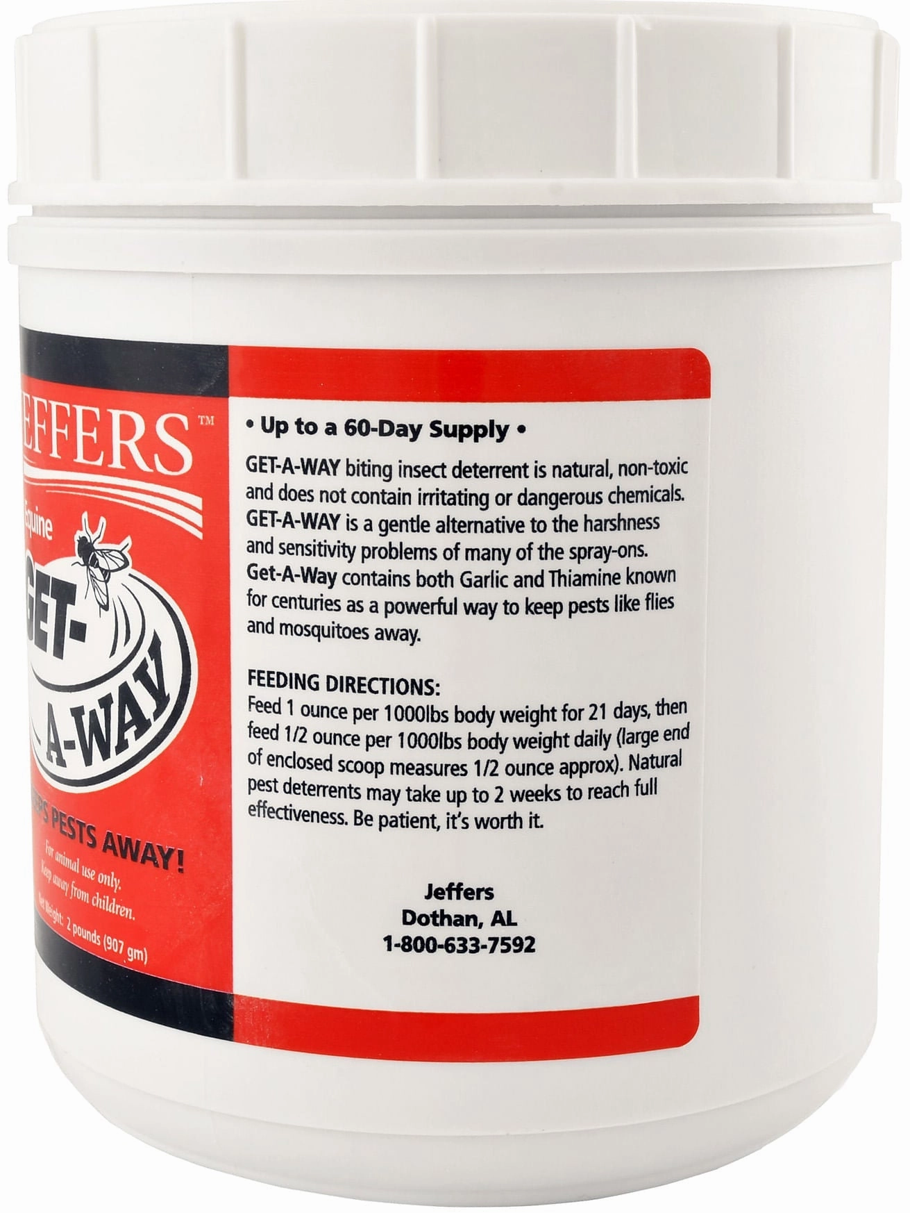 Jeffers Equine Get-A-Way Feed-Thru Biting Insect Deterrent Supplement for Horses