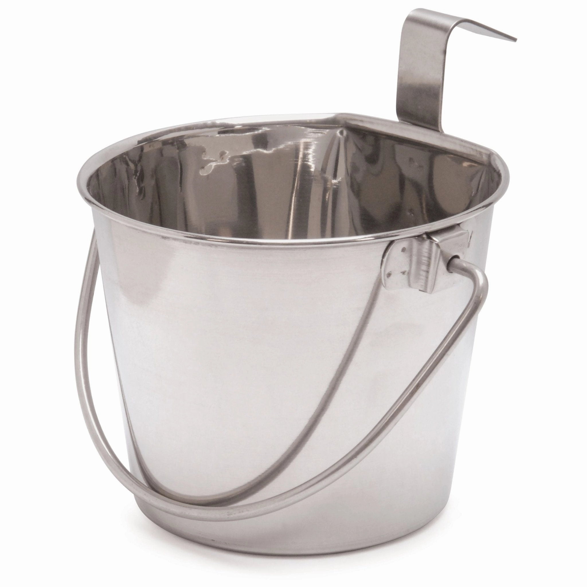Jeffers Flat-Sided Stainless Steel Pails with Hook & Handle chicken supplies backyard chicken coop accessories poultry food chicken vitamins