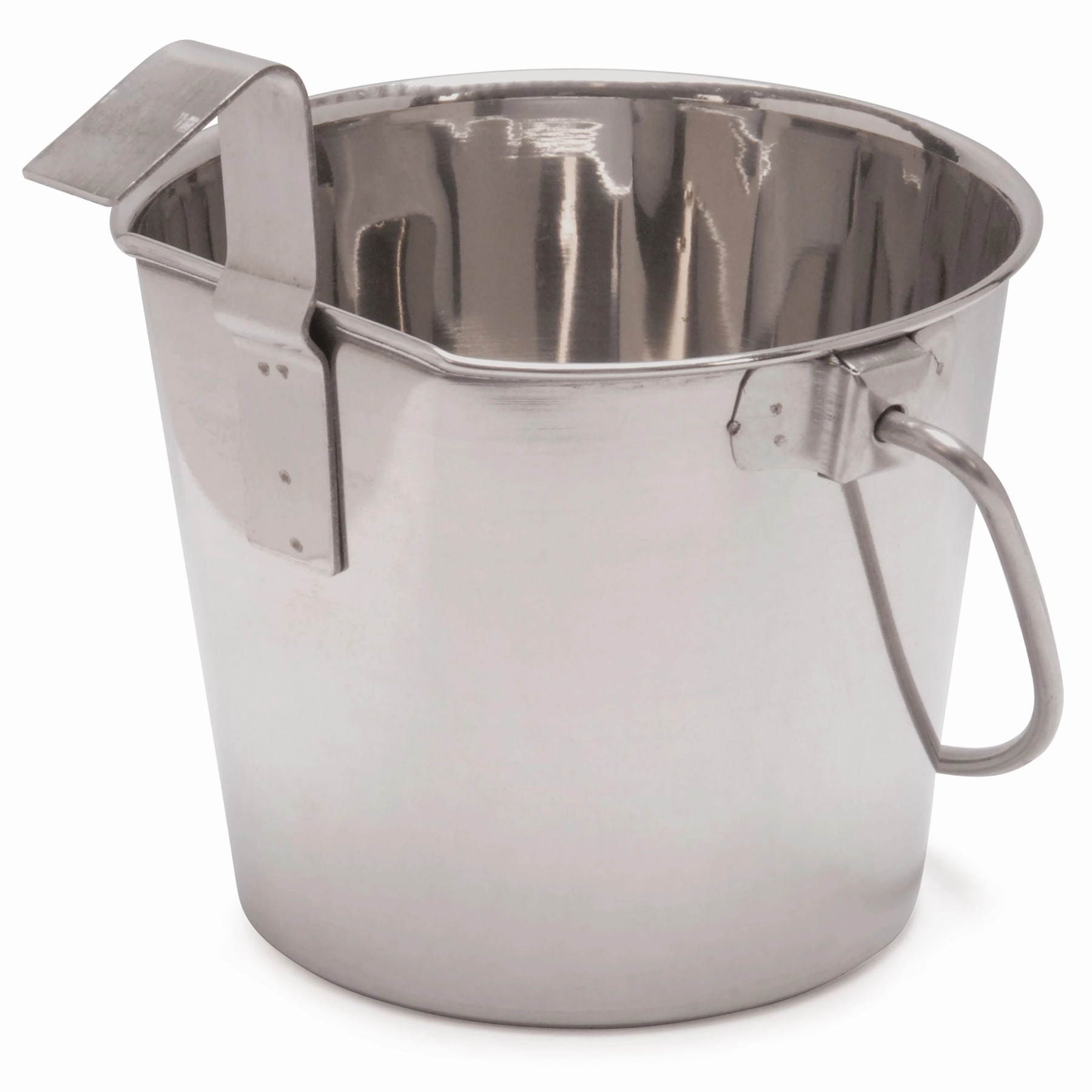 Jeffers Flat-Sided Stainless Steel Pails with Hook & Handle
