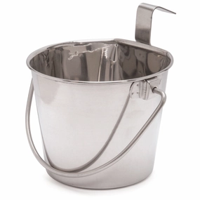 Jeffers Flat-Sided Stainless Steel Pails with Hook & Handle chicken supplies backyard chicken coop accessories poultry food chicken vitamins