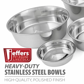 Jeffers Heavy Duty Stainless Steel Food & Water Bowls for Pets cat grooming cat shampoo cat conditioner cat comb cat grooming glove