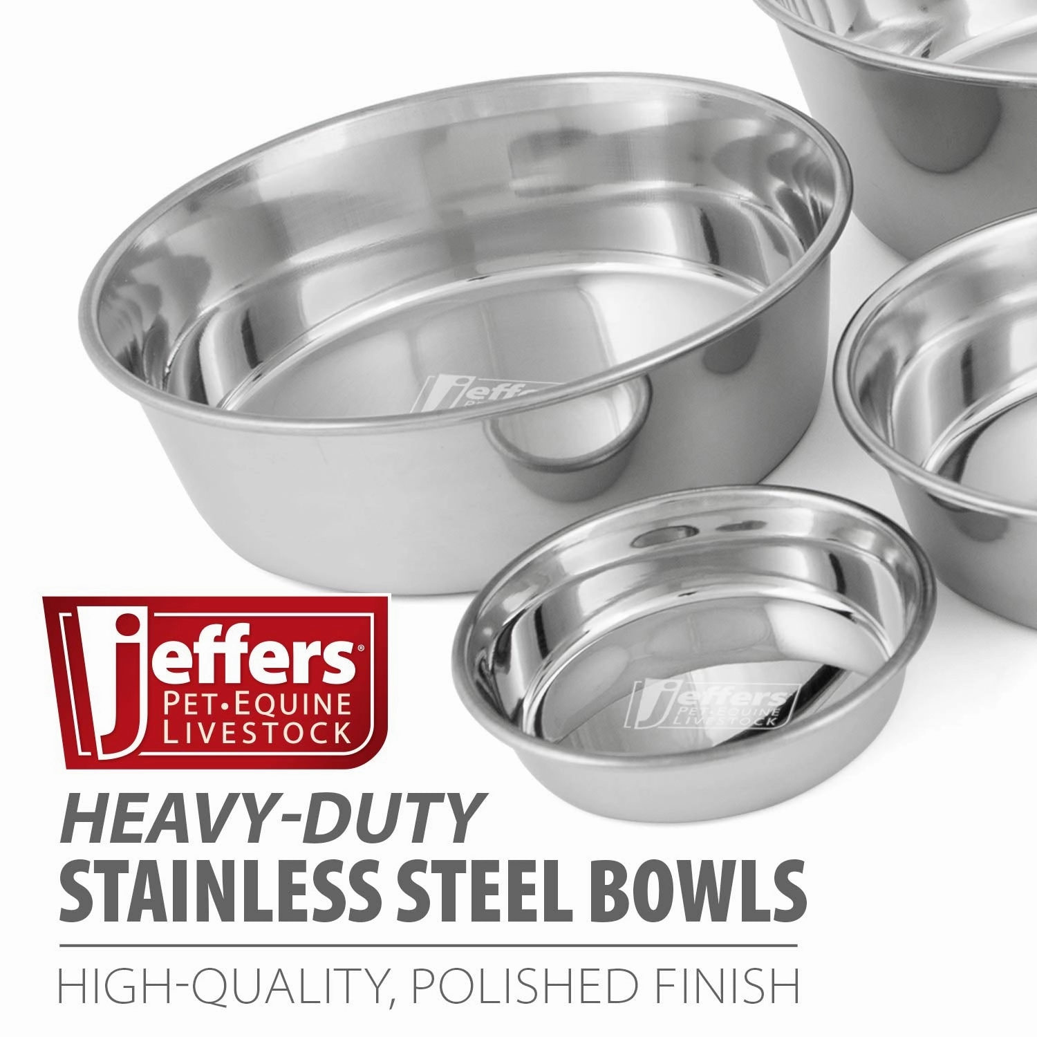 Jeffers Heavy Duty Stainless Steel Food & Water Bowls for Pets cat grooming cat shampoo cat conditioner cat comb cat grooming glove