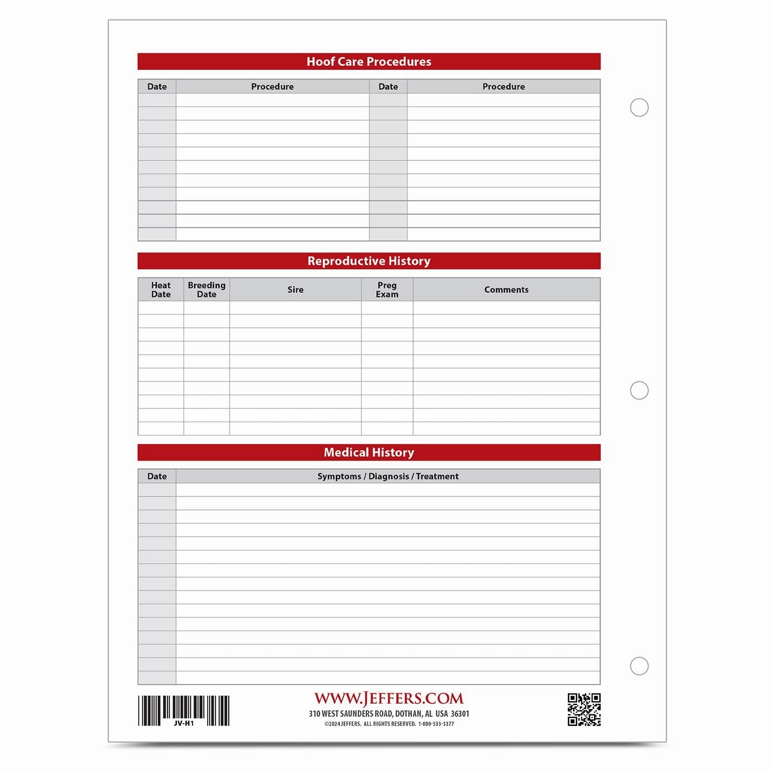 Jeffers Horse Health Records