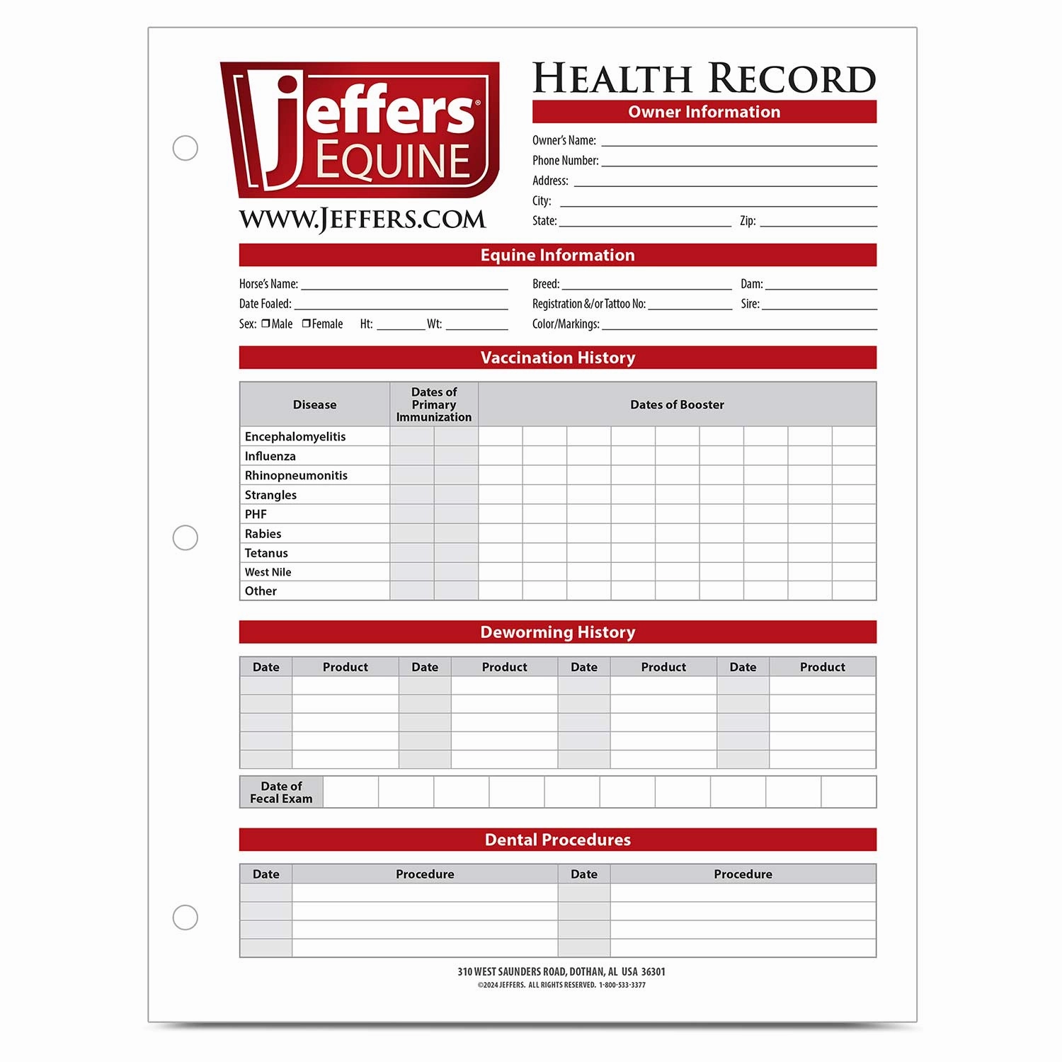 Jeffers Horse Health Records