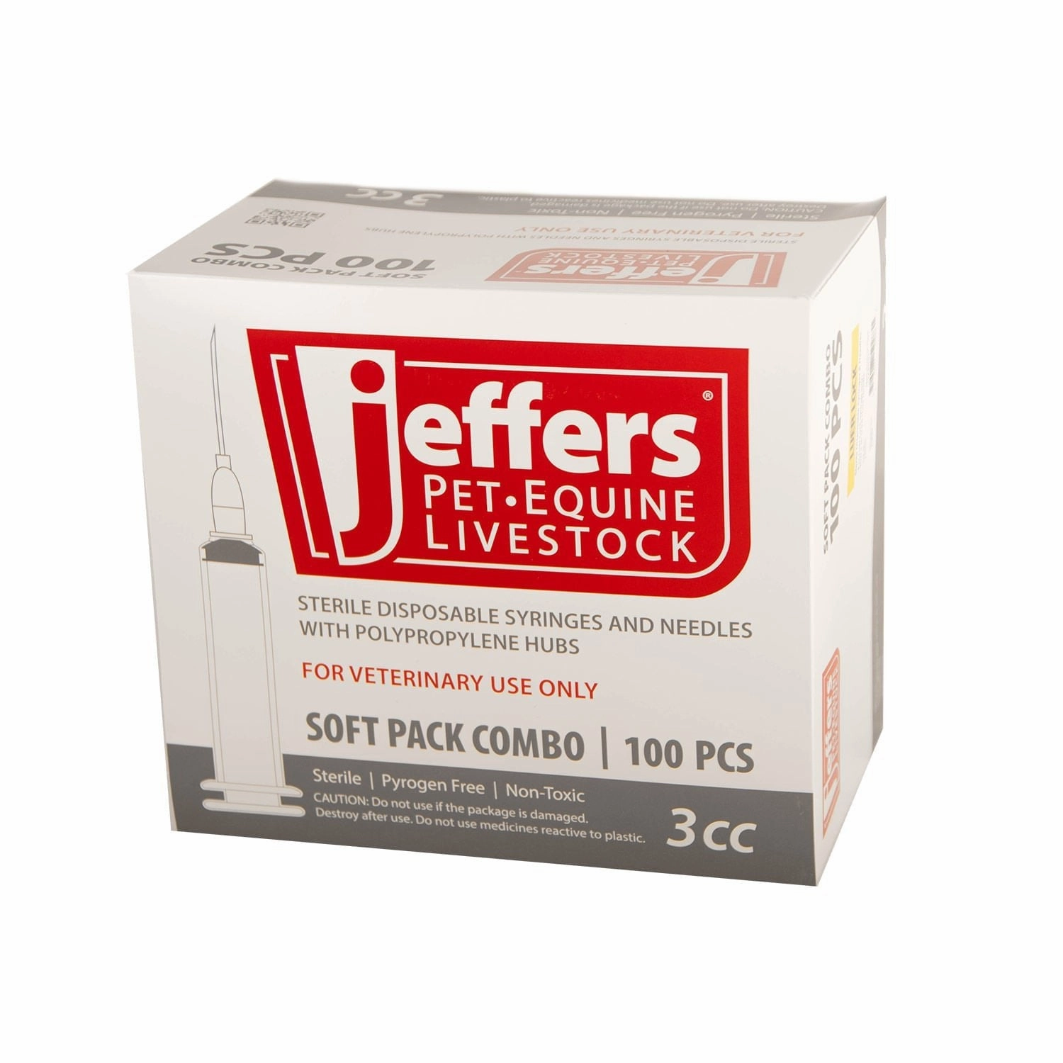 Jeffers Luer Lock Syringe/Needle Combo, Box of 100 sheep feed sheep mineral sheep hay sheep pellets sheep salt block
