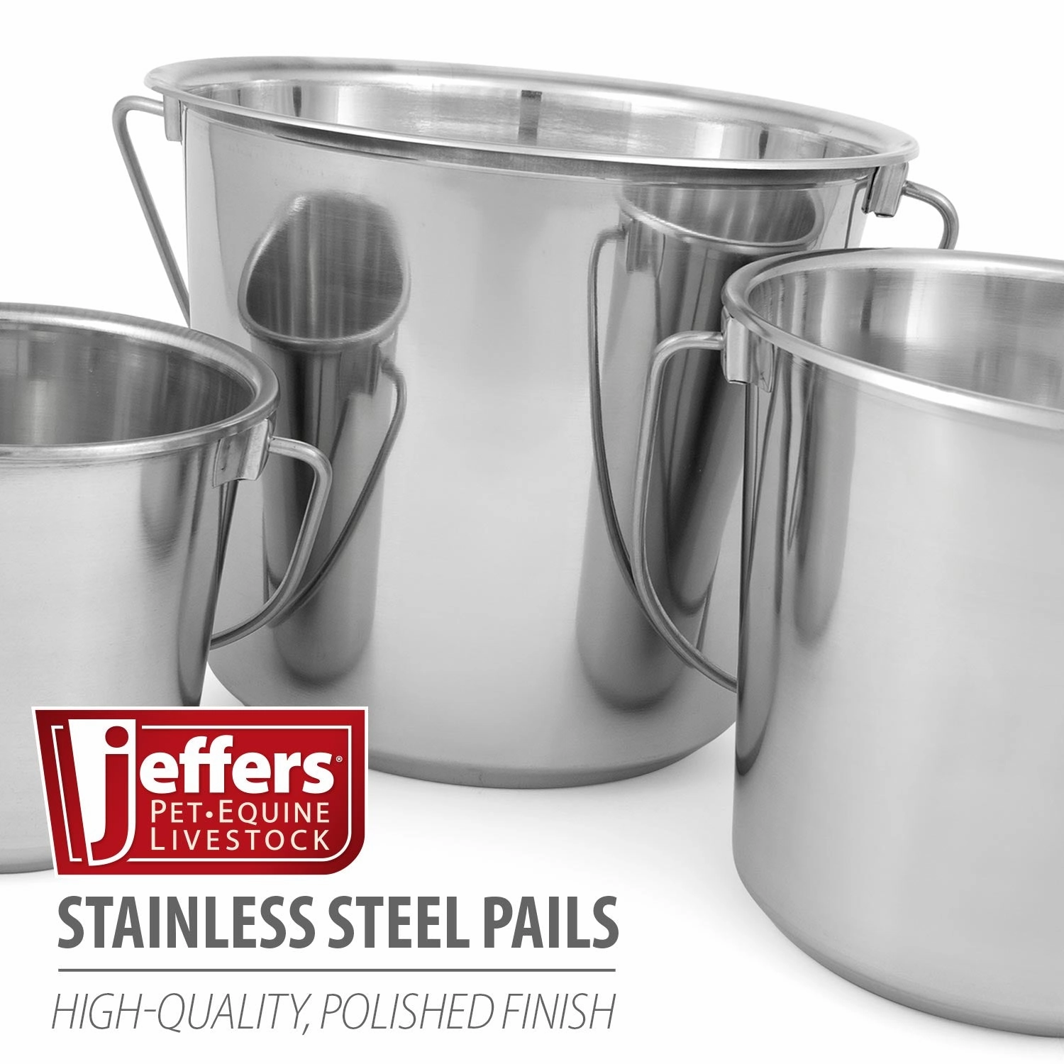 Jeffers Multi-Purpose Stainless Steel Pails with Handle