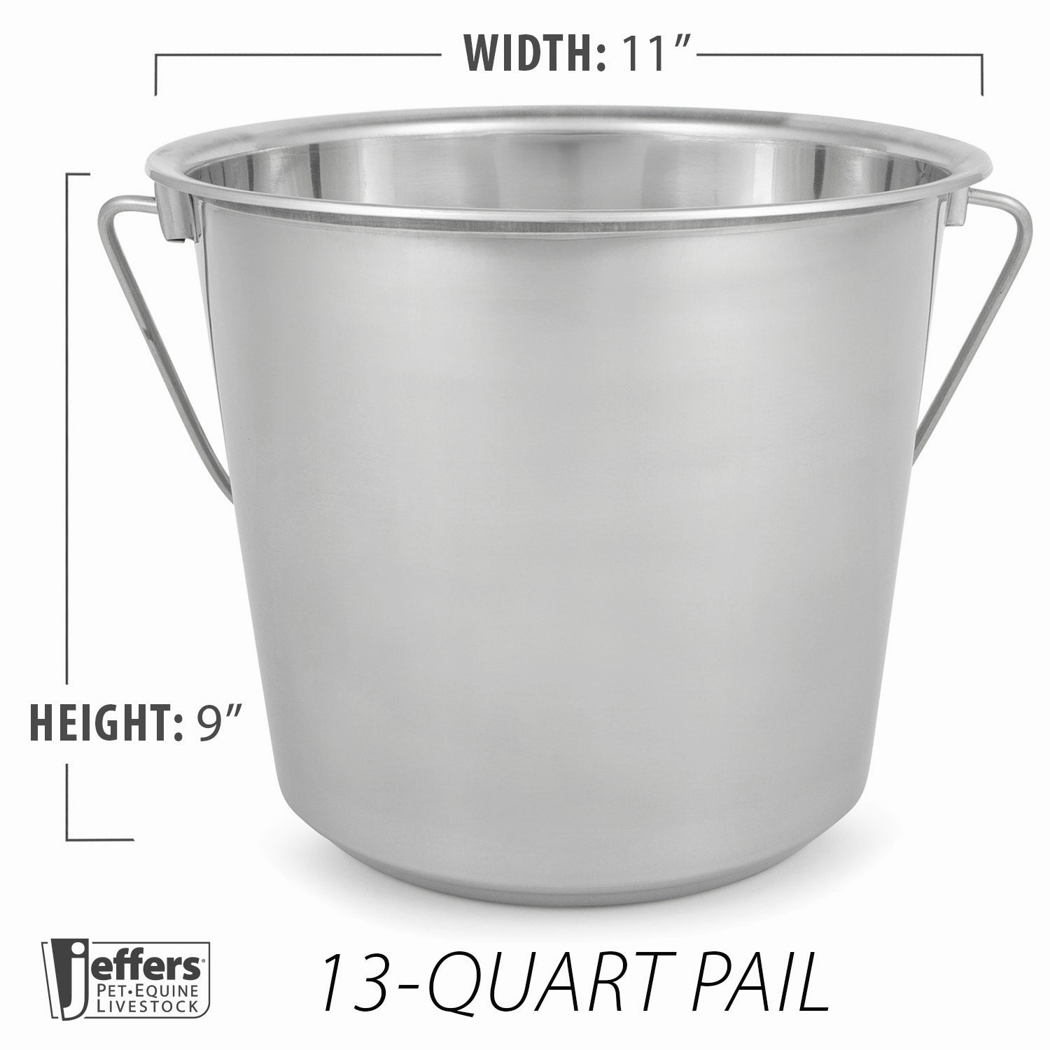 Jeffers Multi-Purpose Stainless Steel Pails with Handle