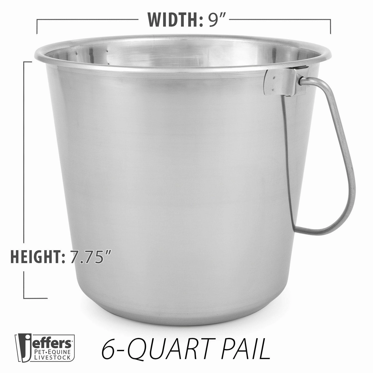 Jeffers Multi-Purpose Stainless Steel Pails with Handle