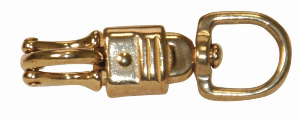 Jeffers Round Eye Brass Panic Snap, 3/4" x 3-5/8"