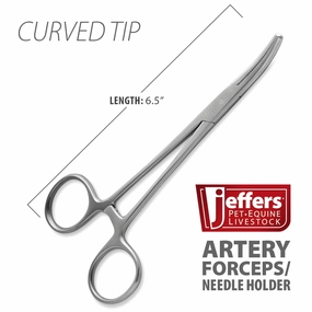 Jeffers Stainless Steel Artery Forceps/Needle Holder with Locking Mechanism, Curved or Straight Tip plush dog toys fluffy dog toy dog cuddle toy dog toy set stuffed toy for dogs