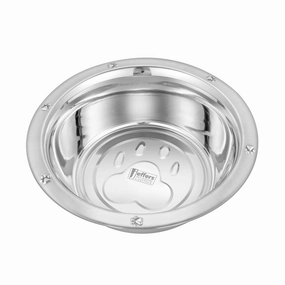 Jeffers Stainless Steel Embossed Wide-Lip Food & Water Pet Bowls cat grooming cat shampoo cat conditioner cat comb cat grooming glove