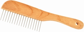 Jeffers Wood Handle Poodle Comb, 8 3/4" L x 1 1/4" L Teeth cat grooming cat shampoo cat conditioner cat comb cat grooming glove
