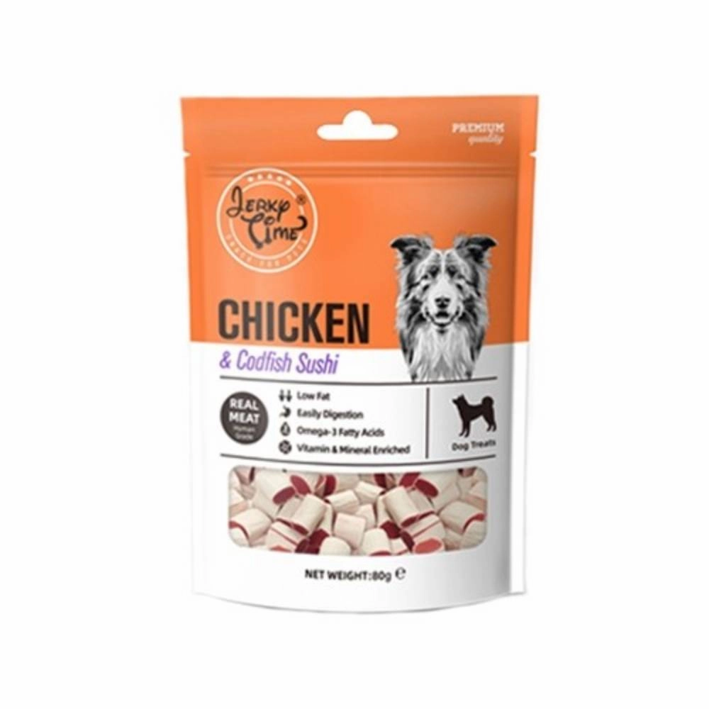 Jerky Time Dog Chicken & Codfish Sushi 80g