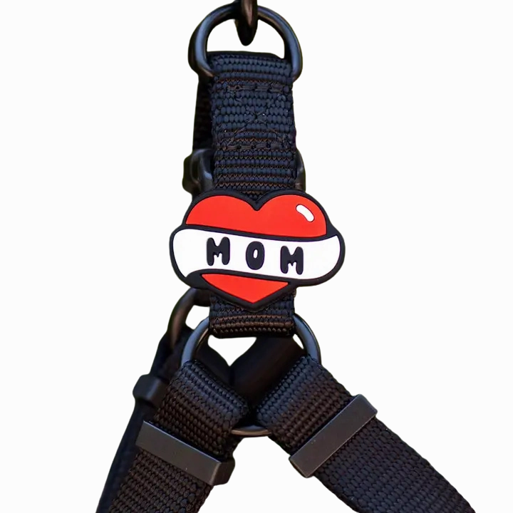 Jiby Dog Crew Silicone Dog Badge Charm - Mom Tattoo dog accessories dog collar dog leash dog bowtie dog backpack