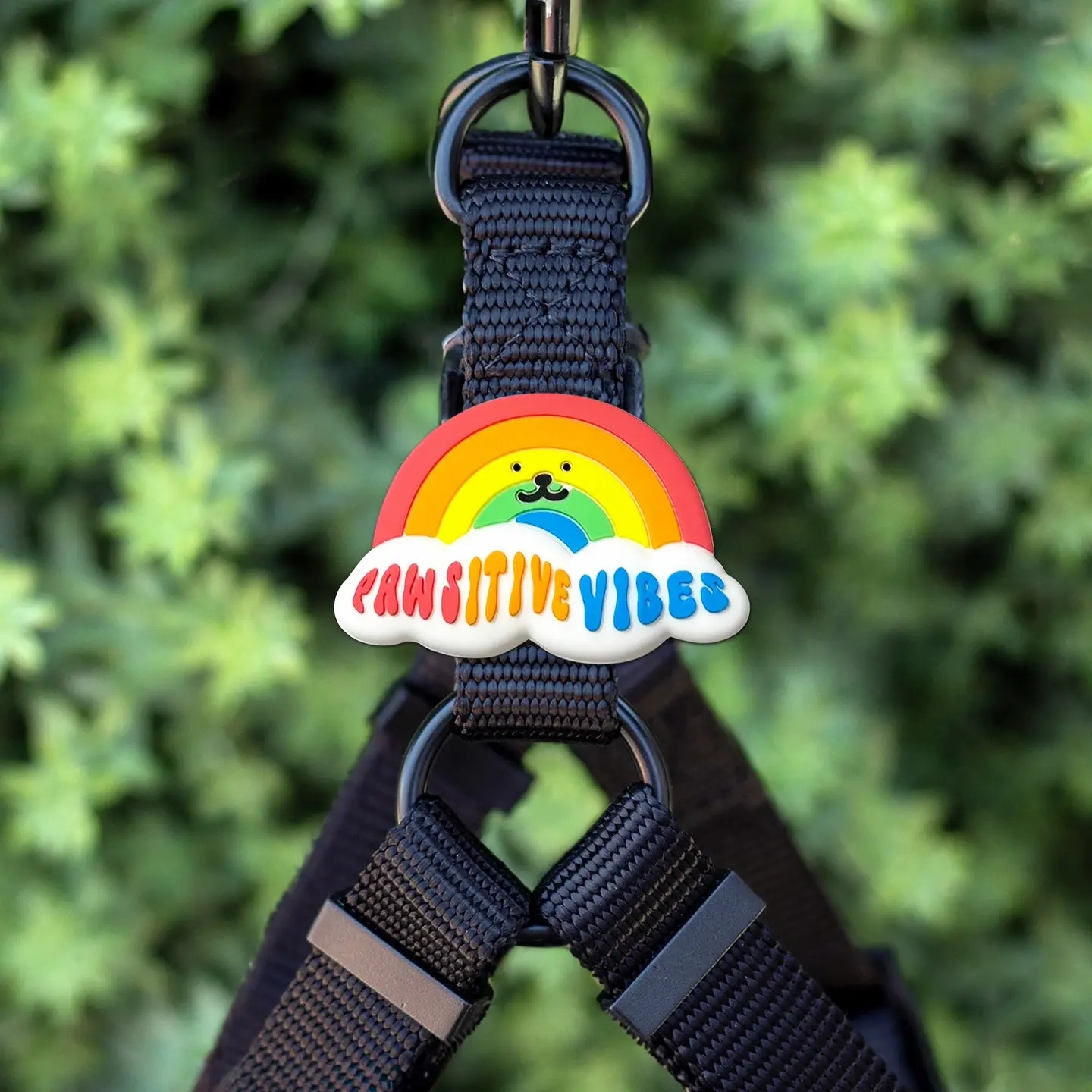 Jiby Dog Crew Silicone Dog Badge Charm - Pawsitive Vibes dog accessories dog collar dog leash dog bowtie dog backpack