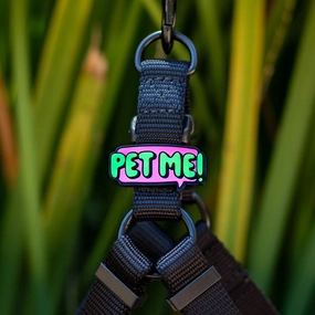 Jiby Dog Crew Silicone Dog Badge Charm - Pet Me dog accessories dog collar dog leash dog bowtie dog backpack