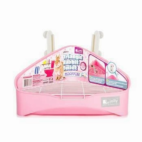 Jolly Triangle Rabbit Toilet Large - Pink (JP273) hamster cage guinea pig supplies small animal accessories rabbit water bottle rat tunnel