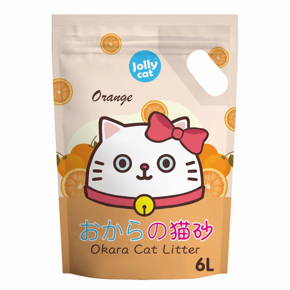 Jollycat Okara Tofu Orange Cat Litter 6L kitten supplies kitten toys kitten food kitten litter box kitten bed