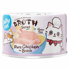 Jollycat Pure Chicken In Broth Grain-Free Canned Cat Food 80g cat food cans soft cat food high protein cat food natural cat food senior cat food