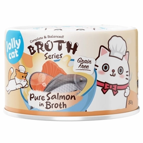 Jollycat Pure Salmon In Broth Grain-Free Canned Cat Food 80g natural cat food soft cat treats freeze dried cat food organic cat treats indoor cat food