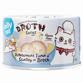 Jollycat Pure Whitemeat Tuna & Scallop In Broth Grain-Free Canned Cat Food 80g natural cat food soft cat treats freeze dried cat food organic cat treats indoor cat food