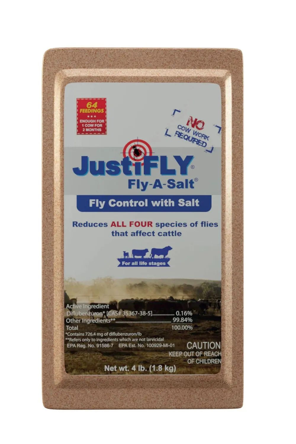 JustiFly Fly-A-Salt Block, 4 lbs