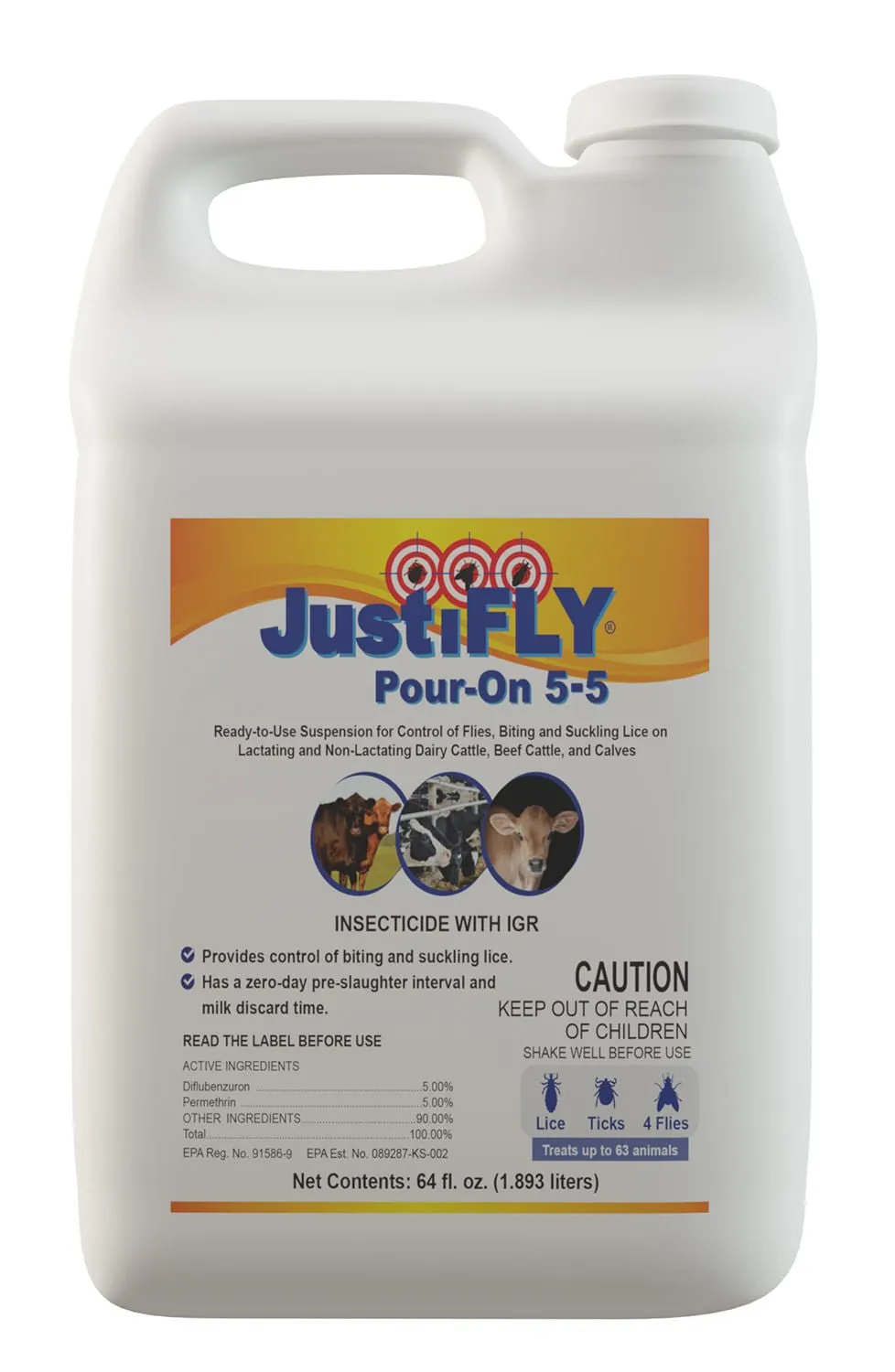 JustiFly Pour-On 5/5 Suspencion, 0.5 gallon