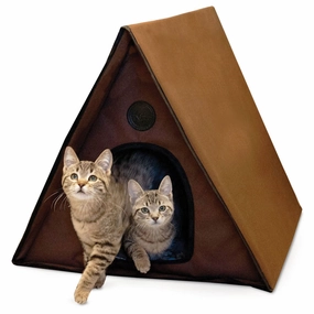 K&H A-Frame Outdoor Heated Cat House cat beds cat scratching post cat shampoo cat tunnel cat brush