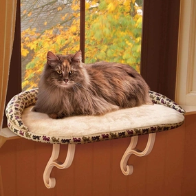 K&H Pet Products Deluxe Kitty Sill with Removable Bolster cat grooming cat shampoo cat conditioner cat comb cat grooming glove