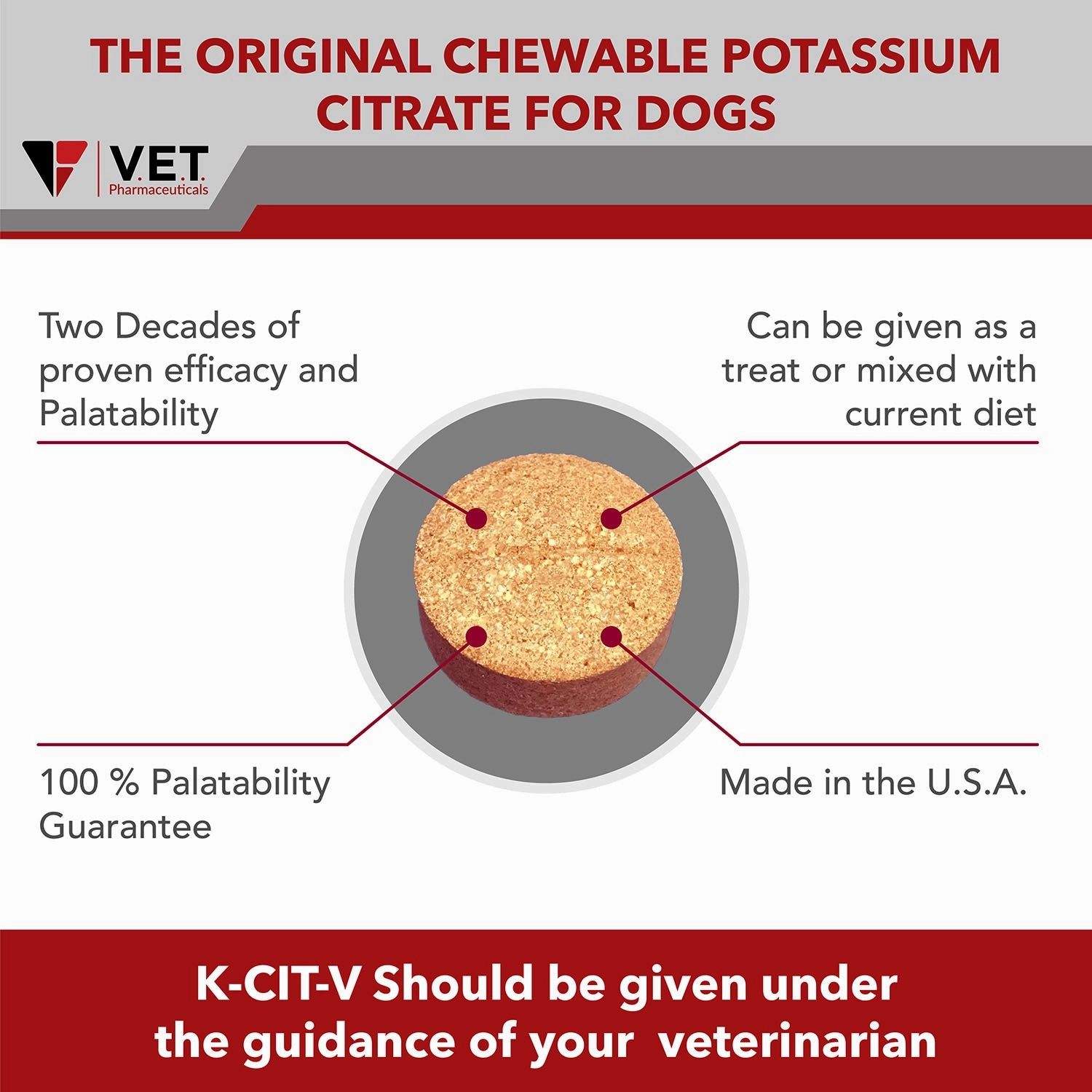 K-CIT-V Potassium Citrate, 100 Chewable Tablets