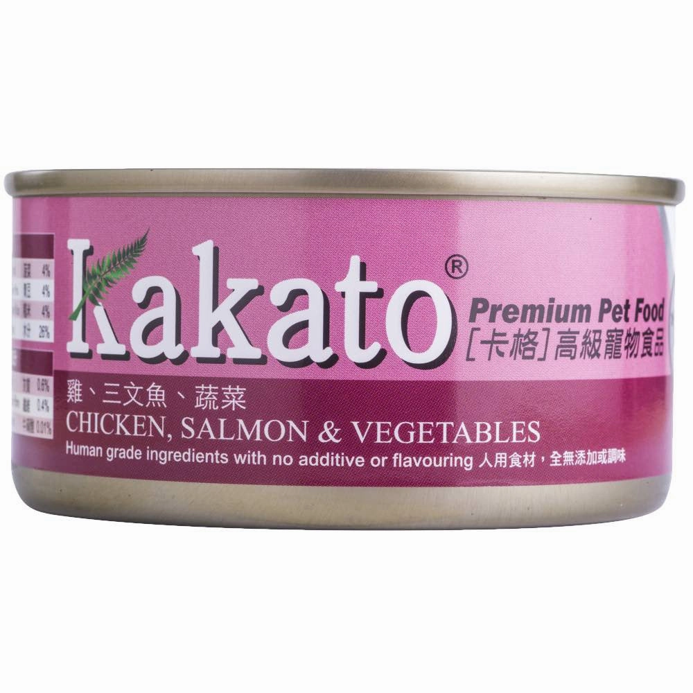 Kakato Chicken, Salmon & Vegetables Canned Pet Food 170g cat food cans soft cat food high protein cat food natural cat food senior cat food