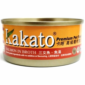 Kakato Salmon In Broth Grain-Free Canned Cat & Dog Food cat food cans soft cat food high protein cat food natural cat food senior cat food