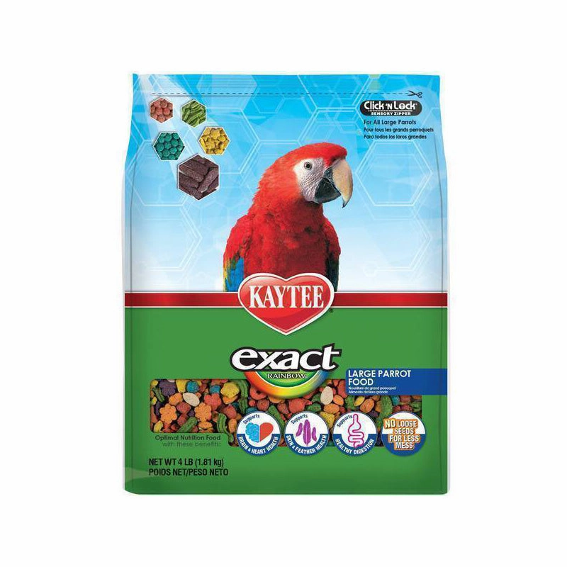 Kaytee Exact - Rainbow Chunky for Large Parrots 4lb bird cage parrot food bird toys bird perch bird treats