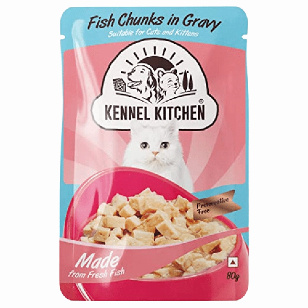 Kennel Kitchen Fish Gravy All Life Stage Wet Food, Scoopy Lavender Natural Brown Sand Cat Litter Combo