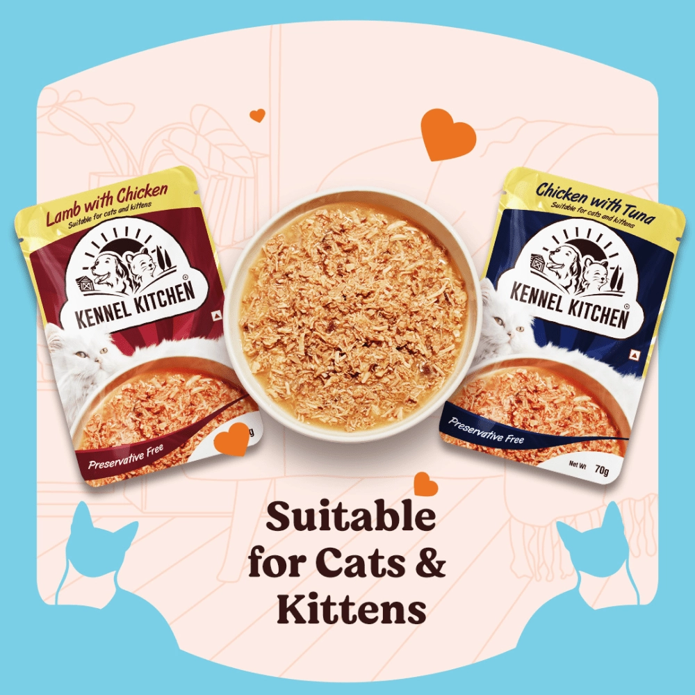Kennel Kitchen Lamb with Chicken Shreds in Gravy Kitten and Adult Cat Wet Food (All Life Stage)