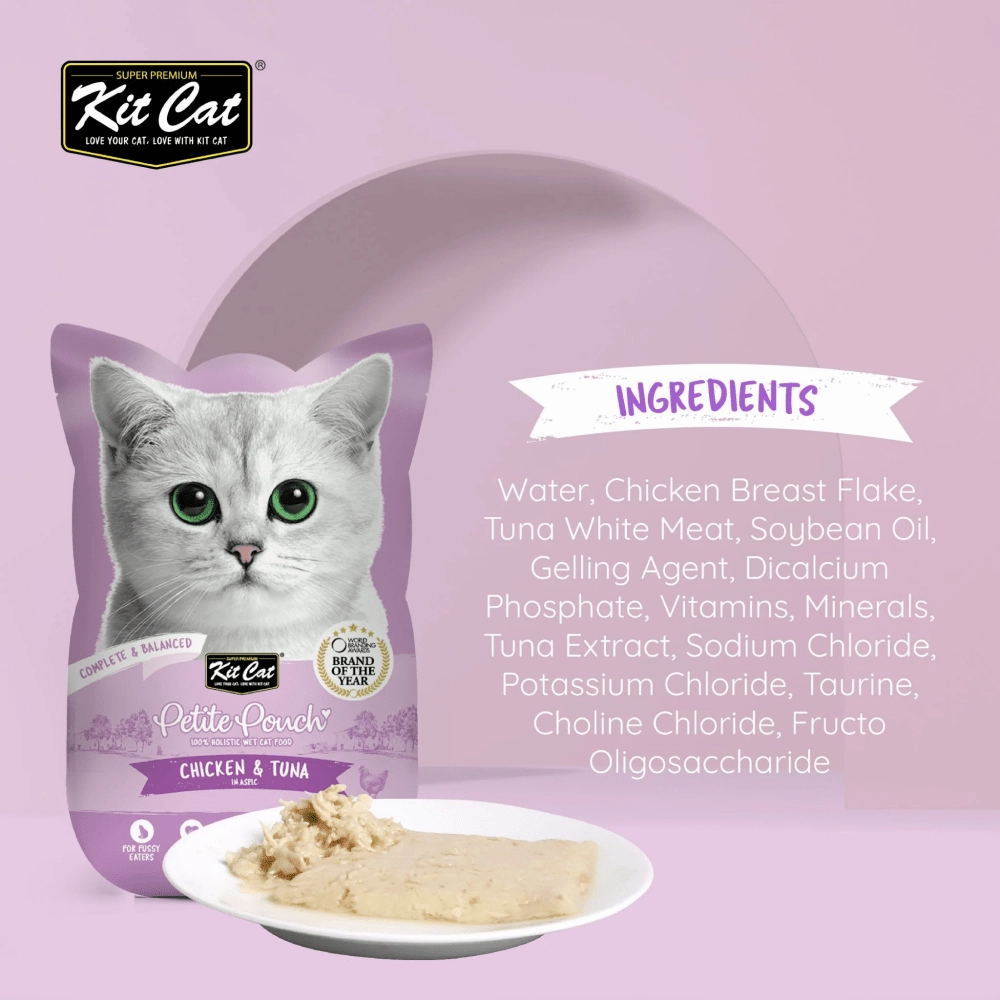 Kit Cat Chicken and Tuna and Chicken and Salmon Cat Wet Food Combo