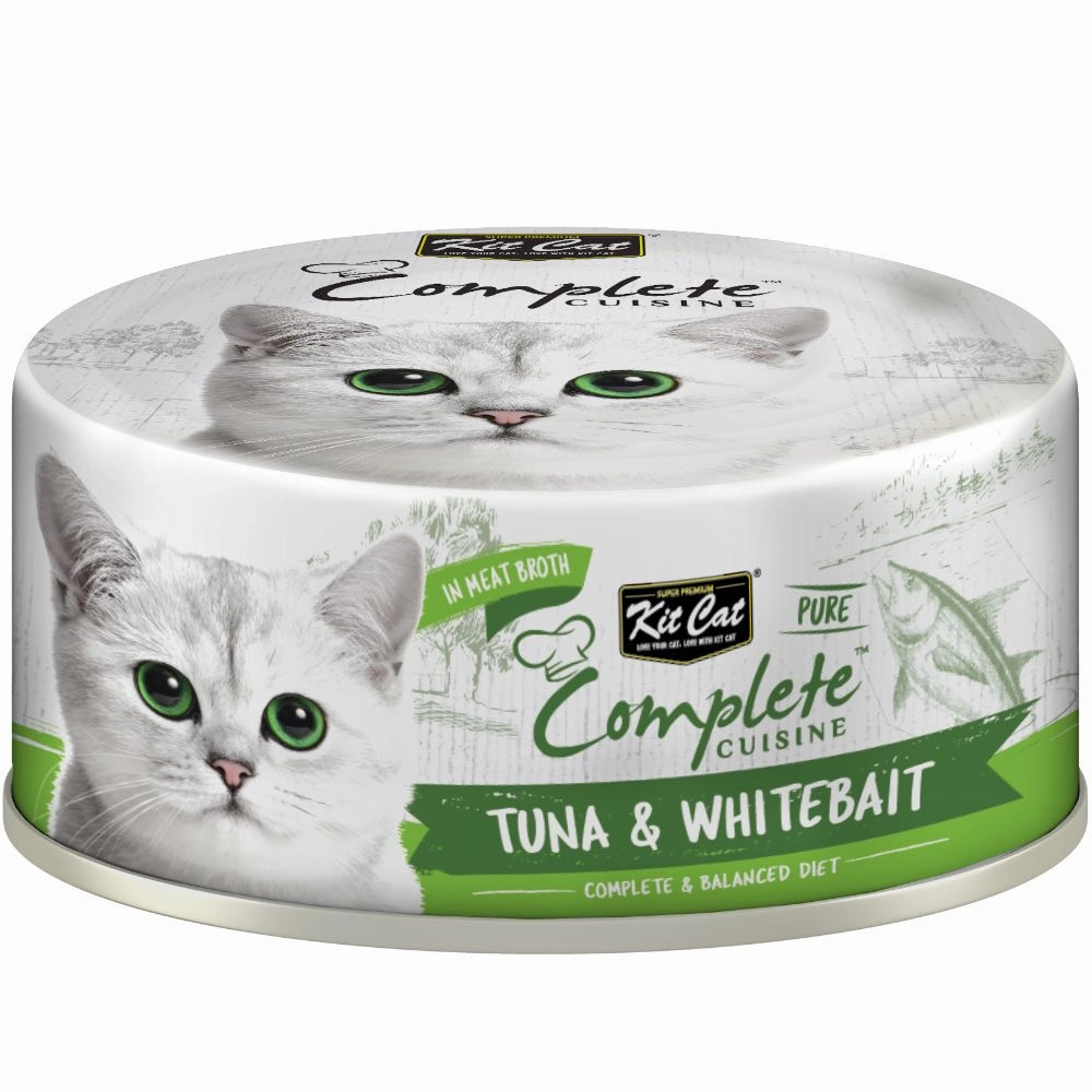 Kit Cat Complete Cuisine Pure Tuna & Whitebait Grain-Free Canned Cat Food 70g natural cat food soft cat treats freeze dried cat food organic cat treats indoor cat food