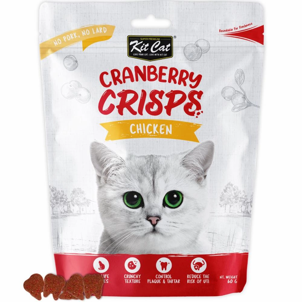 Kit Cat Cranberry Crisps Chicken Cat Treats 60g natural cat food soft cat treats freeze dried cat food organic cat treats indoor cat food